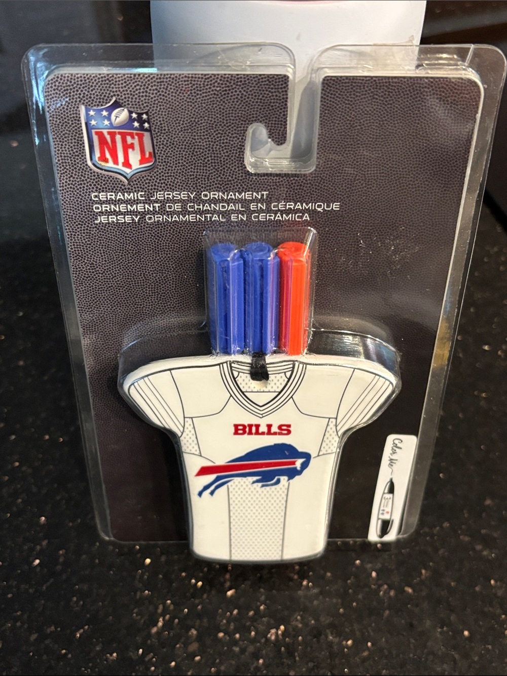 NFL Ceramic Jersey Ornament Buffalo Bills Christmas Hanging Color Me Craft Kit